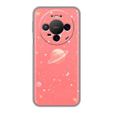 Силиконовый чехол на Huawei Mate 80 Pro с принтом Розовый космос