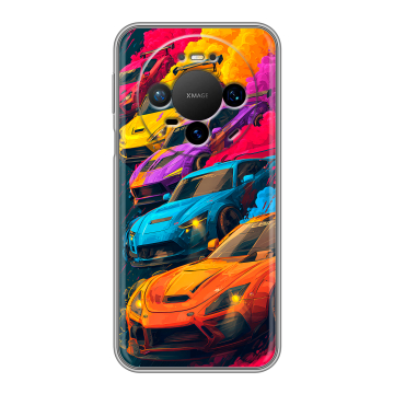Силиконовый чехол на Huawei Mate 80 Pro с принтом Тачки