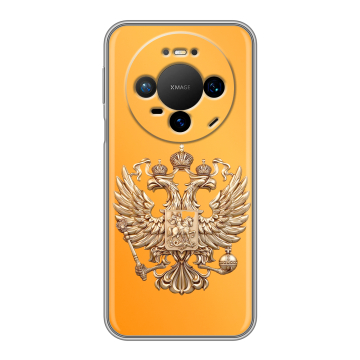 Силиконовый чехол на Huawei Mate 80 Pro с принтом Герб Флаг России Силиконовый чехол на Huawei Mate 80 Pro с принтом Герб Флаг России