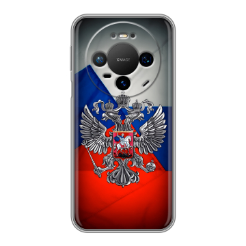 Силиконовый чехол на Huawei Mate 80 Pro с принтом Флаг России Силиконовый чехол на Huawei Mate 80 Pro с принтом Флаг России