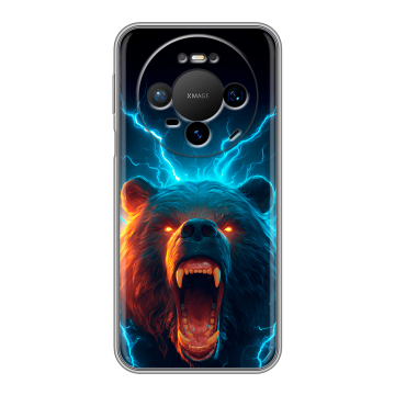Силиконовый чехол на Huawei Mate 80 Pro с принтом Медведь Силиконовый чехол на Huawei Mate 80 Pro с принтом Медведь