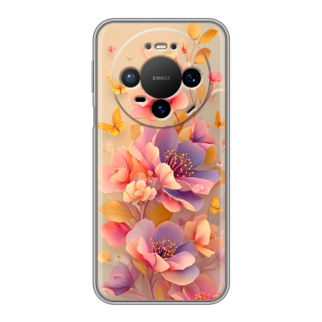 Силиконовый чехол на Huawei Mate 80 Pro с принтом Цветы и бабочки Силиконовый чехол на Huawei Mate 80 Pro с принтом Цветы и бабочки