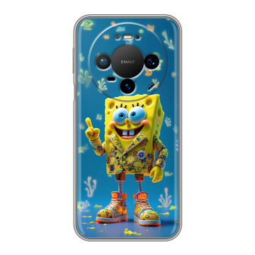 Силиконовый чехол на Huawei Mate 80 Pro с принтом Спанч боб Спанчбоб