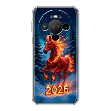 Силиконовый чехол на Huawei Mate 80 Pro с принтом Новый год коня