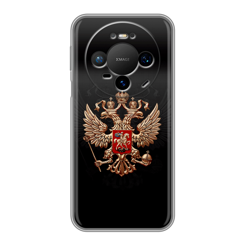 Силиконовый чехол на Huawei Mate 80 Pro с принтом Герб России Силиконовый чехол на Huawei Mate 80 Pro с принтом Герб России