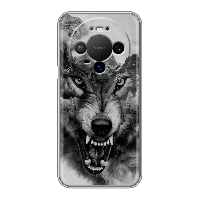 Силиконовый чехол на Huawei Mate 80 Pro с принтом Волк Силиконовый чехол на Huawei Mate 80 Pro с принтом Волк