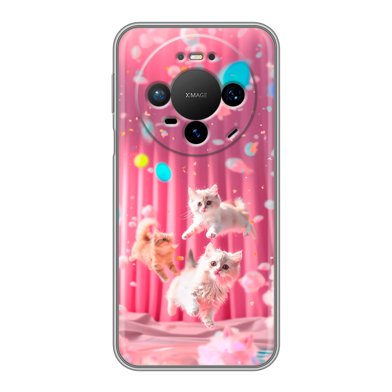 Силиконовый чехол на Huawei Mate 80 Pro с принтом милые котики Силиконовый чехол на Huawei Mate 80 Pro с принтом милые котики
