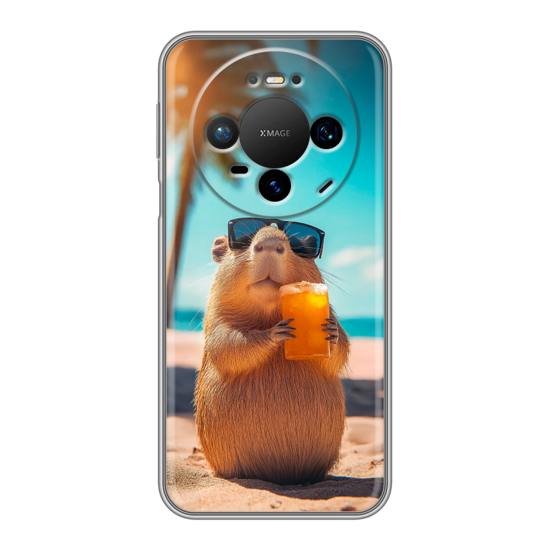 Силиконовый чехол на Huawei Mate 80 Pro с принтом Капибара Силиконовый чехол на Huawei Mate 80 Pro с принтом Капибара
