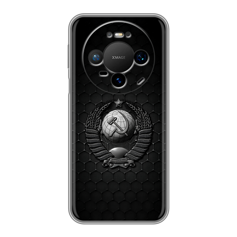 Силиконовый чехол на Huawei Mate 80 Pro с принтом Герб Флаг СССР Силиконовый чехол на Huawei Mate 80 Pro с принтом Герб Флаг СССР