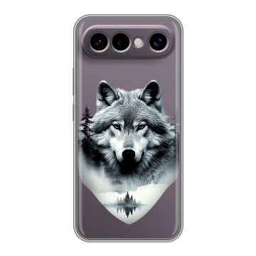 Силиконовый чехол на Vivo X300 FE с принтом Волк в лесу Силиконовый чехол на Vivo X300 FE с принтом Волк в лесу