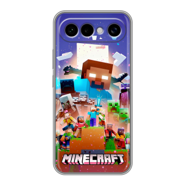 Силиконовый чехол на Vivo X300 FE с принтом Майнкрафт Minecraft