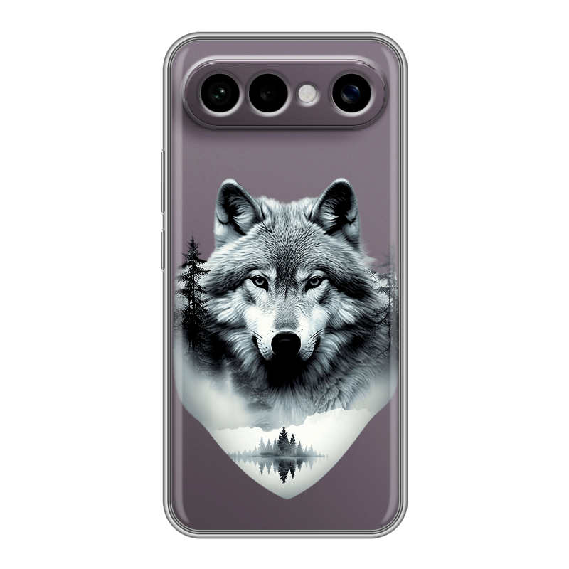 Силиконовый чехол на Vivo X300 FE с принтом Волк в лесу Силиконовый чехол на Vivo X300 FE с принтом Волк в лесу