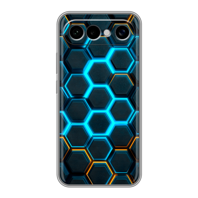 Силиконовый чехол на Vivo X300 FE с принтом Неоновые соты Силиконовый чехол на Vivo X300 FE с принтом Неоновые соты