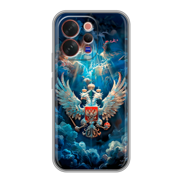 Силиконовый чехол на Vivo V70 с принтом Герб флаг России Силиконовый чехол на Vivo V70 с принтом Герб флаг России