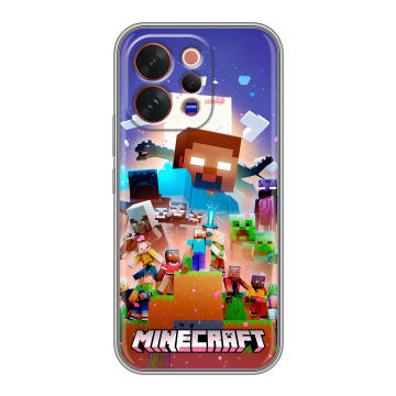 Силиконовый чехол на Vivo V70 с принтом Майнкрафт Minecraft Силиконовый чехол на Vivo V70 с принтом Майнкрафт Minecraft