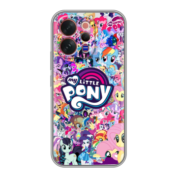 Силиконовый чехол на Vivo V70 с принтом My little pony Дружба чудо Силиконовый чехол на Vivo V70 с принтом My little pony Дружба чудо