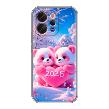 Силиконовый чехол на Vivo V70 с принтом Новый год