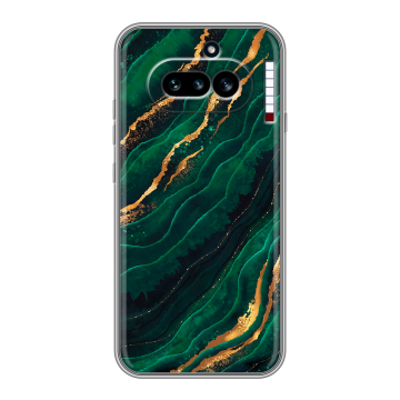 Силиконовый чехол на Nothing Phone (4a) с принтом Мрамор зеленое золото Силиконовый чехол на Nothing Phone (4a) с принтом Мрамор зеленое золото