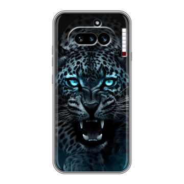 Силиконовый чехол на Nothing Phone (4a) с принтом Темный леопард