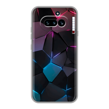 Силиконовый чехол на Nothing Phone (4a) с принтом Геометрия неона