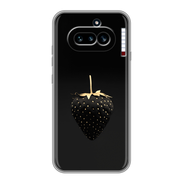 Силиконовый чехол на Nothing Phone (4a) с принтом Черная клубника