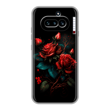 Силиконовый чехол на Nothing Phone (4a) с принтом Розы красные