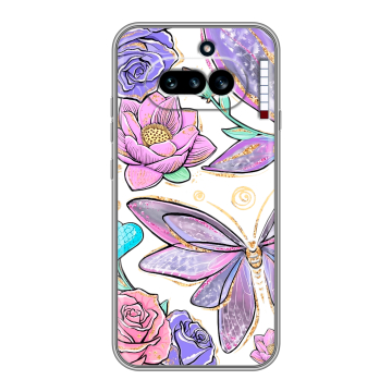 Силиконовый чехол на Nothing Phone (4a) с принтом Бабочки и цветы Силиконовый чехол на Nothing Phone (4a) с принтом Бабочки и цветы