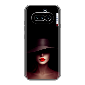 Силиконовый чехол на Nothing Phone (4a) с принтом Девушка в шляпе