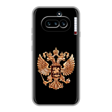 Силиконовый чехол на Nothing Phone (4a) с принтом Герб России золотой Силиконовый чехол на Nothing Phone (4a) с принтом Герб России золотой