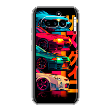 Силиконовый чехол на Nothing Phone (4a) с принтом Гоночные машины Силиконовый чехол на Nothing Phone (4a) с принтом Гоночные машины