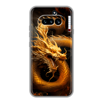 Силиконовый чехол на Nothing Phone (4a) с принтом Золотой дракон Силиконовый чехол на Nothing Phone (4a) с принтом Золотой дракон