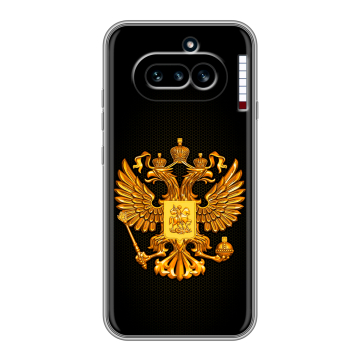 Силиконовый чехол на Nothing Phone (4a) с принтом Герб России желтый