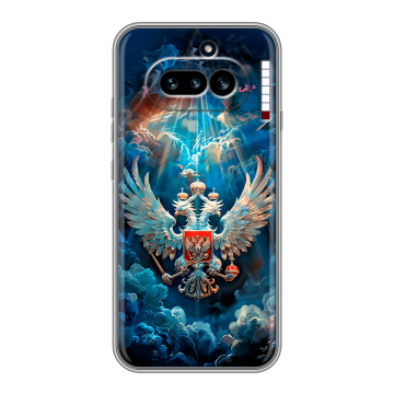 Силиконовый чехол на Nothing Phone (4a) с принтом Герб флаг России Силиконовый чехол на Nothing Phone (4a) с принтом Герб флаг России