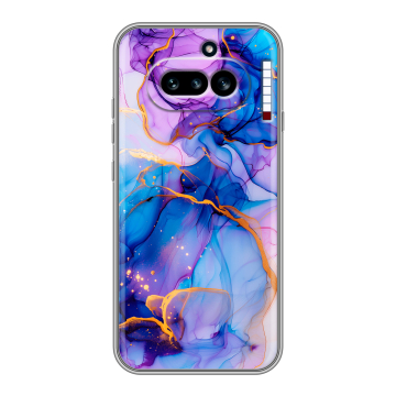 Силиконовый чехол на Nothing Phone (4a) с принтом синий мрамор