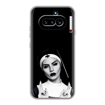 Силиконовый чехол на Nothing Phone (4a) с принтом монашка Силиконовый чехол на Nothing Phone (4a) с принтом монашка
