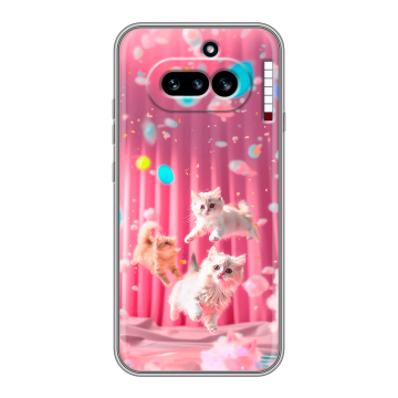 Силиконовый чехол на Nothing Phone (4a) с принтом милые котики Силиконовый чехол на Nothing Phone (4a) с принтом милые котики