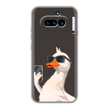 Силиконовый чехол на Nothing Phone (4a) с принтом утка в очках Силиконовый чехол на Nothing Phone (4a) с принтом утка в очках
