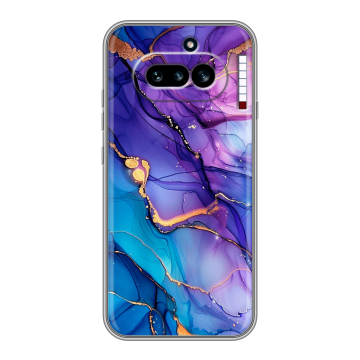 Силиконовый чехол на Nothing Phone (4a) с принтом синий мрамор Силиконовый чехол на Nothing Phone (4a) с принтом синий мрамор