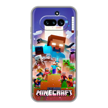 Силиконовый чехол на Nothing Phone (4a) с принтом Майнкрафт Minecraft Силиконовый чехол на Nothing Phone (4a) с принтом Майнкрафт Minecraft