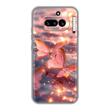 Силиконовый чехол на Nothing Phone (4a) с принтом бабочки розовые