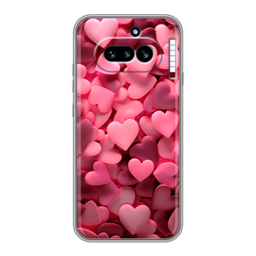 Силиконовый чехол на Nothing Phone (4a) с принтом розовые сердечки