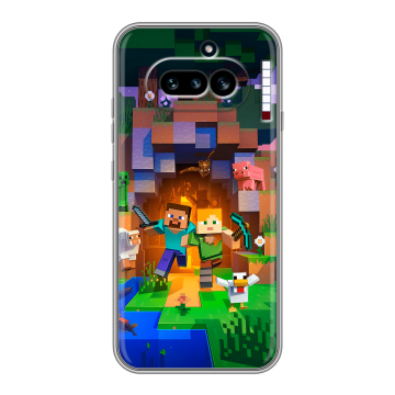 Силиконовый чехол на Nothing Phone (4a) с принтом Майнкрафт Minecraft Силиконовый чехол на Nothing Phone (4a) с принтом Майнкрафт Minecraft