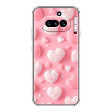 Силиконовый чехол на Nothing Phone (4a) с принтом Сердечки
