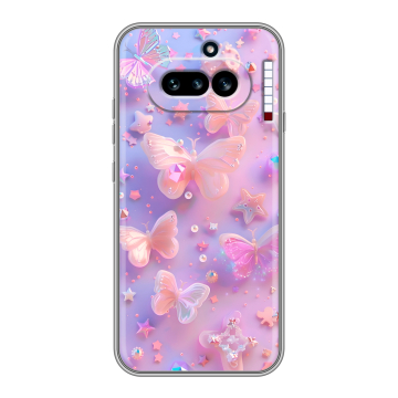 Силиконовый чехол на Nothing Phone (4a) с принтом Бабочки Силиконовый чехол на Nothing Phone (4a) с принтом Бабочки