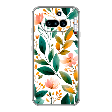 Силиконовый чехол на Nothing Phone (4a) с принтом Цветы паттерн Силиконовый чехол на Nothing Phone (4a) с принтом Цветы паттерн