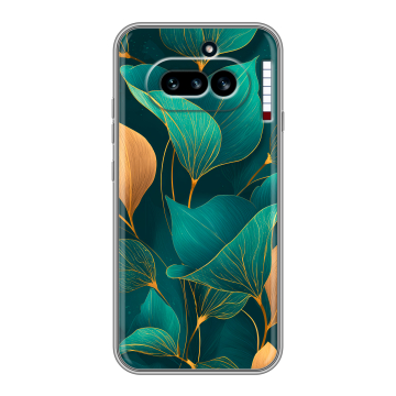Силиконовый чехол на Nothing Phone (4a) с принтом Листья и золото Силиконовый чехол на Nothing Phone (4a) с принтом Листья и золото