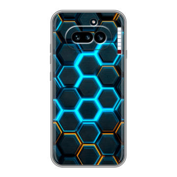 Силиконовый чехол на Nothing Phone (4a) с принтом Неоновые соты Силиконовый чехол на Nothing Phone (4a) с принтом Неоновые соты