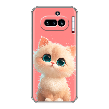 Силиконовый чехол на Nothing Phone (4a) с принтом Розовый котенок Силиконовый чехол на Nothing Phone (4a) с принтом Розовый котенок