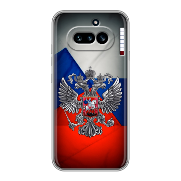 Силиконовый чехол на Nothing Phone (4a) с принтом Флаг России