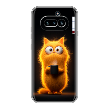 Силиконовый чехол на Nothing Phone (4a) с принтом Смешной кот